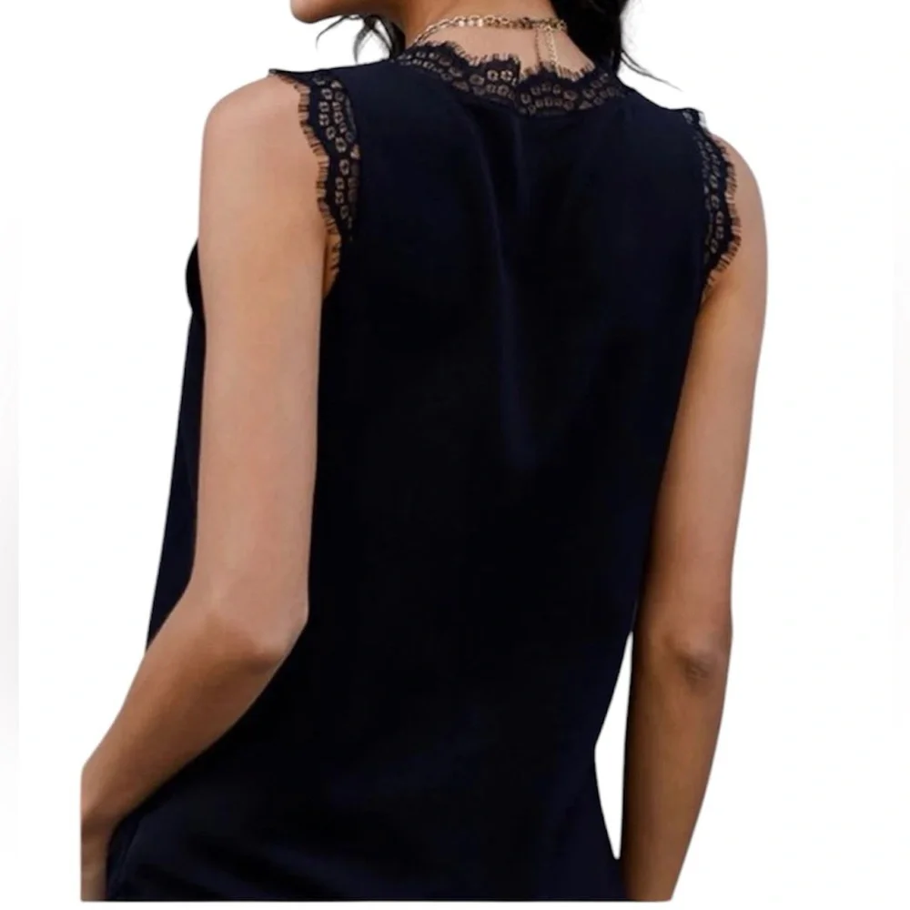 Black sleeveless lace top XL - Picture 2 of 4